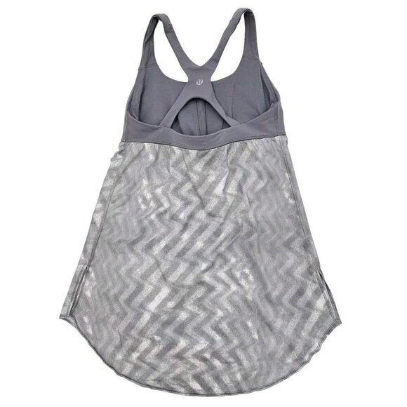 Lululemon Venus Blazer Fossil Chevron Gray White Tank Top Womens Athletic Size 6 - Picture 3 of 7